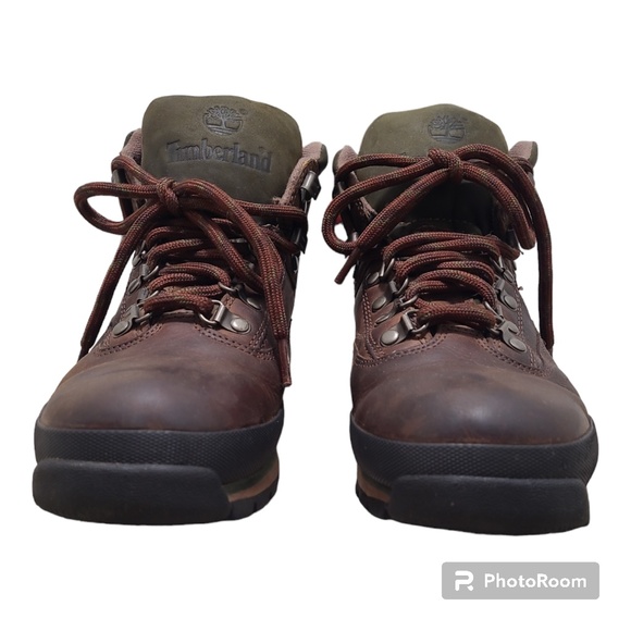 Timberland Hiking Boots Men's 8.5 M - Euro Hiker Mid Brown Leather Shoe (95100) - Picture 6 of 11